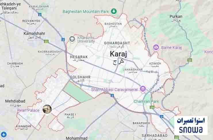 لیست مناطق تحت پوشش نمایندگی تعمیرات اسنوا در کرج